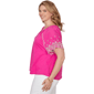 Plus Size Ruby Rd. Hothouse Florals Embroidery Sleeve Blouse - image 4