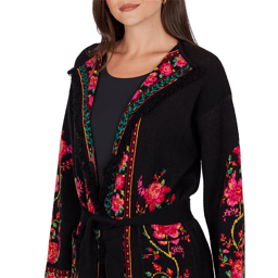 Womens Ruby Rd. Mysterious Romance Floral Jacquard Cardigan
