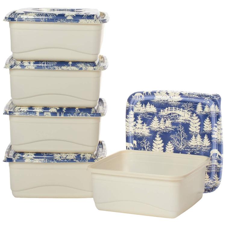 Gourmet Kitchen 10pc. 135oz. Navy Woodland Container