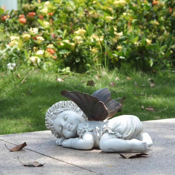 Hi-Line Gift Baby Fairy Sleeping Garden Statue