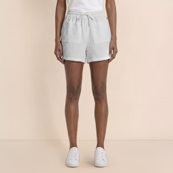Womens Nicole Miller Front Pocket Embroidered Gauze Shorts