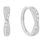 Marsala Silver Plated CZ Pave Crossover Hoop Earrings - image 1