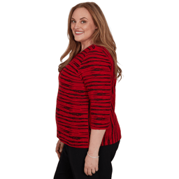Plus Size Alfred Dunner Dinner Theater Splice Stripe Blouse