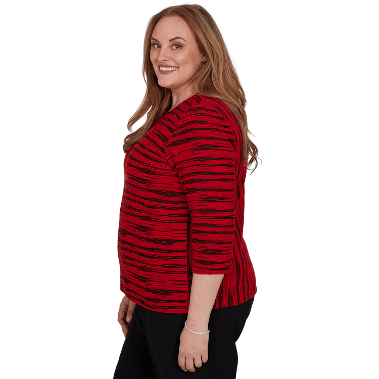 Plus Size Alfred Dunner Dinner Theater Splice Stripe Blouse