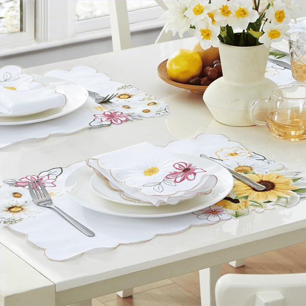 Threadmade Sunflower and Daisies Placemats - Set of 4