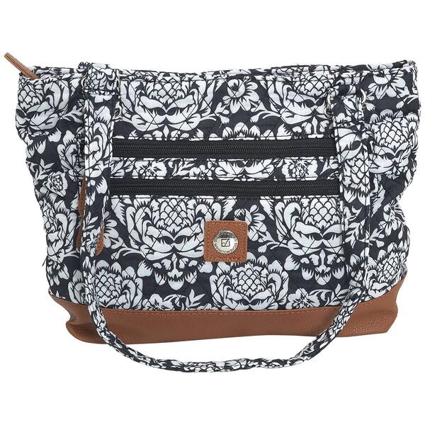 Stone Mountain Quilted Donna Tote - Black/White - image 