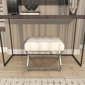 9th & Pike® Modern White Leather Ottoman Stool - image 7