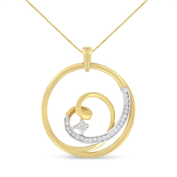 Espira 10kt. Yellow Gold 1/6ctw. Round Diamond Necklace - image 