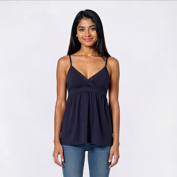 Juniors Madden Girl Solid Lace Trim Long Babydoll Camisole - image 