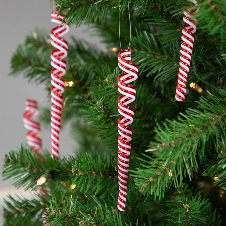 Northlight Seasonal Red & White Candy Curls Ornaments - Pack of 4