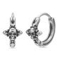 Mens Lynx Ion Plated Stainless Steel Skull Hoop Earrings - image 1