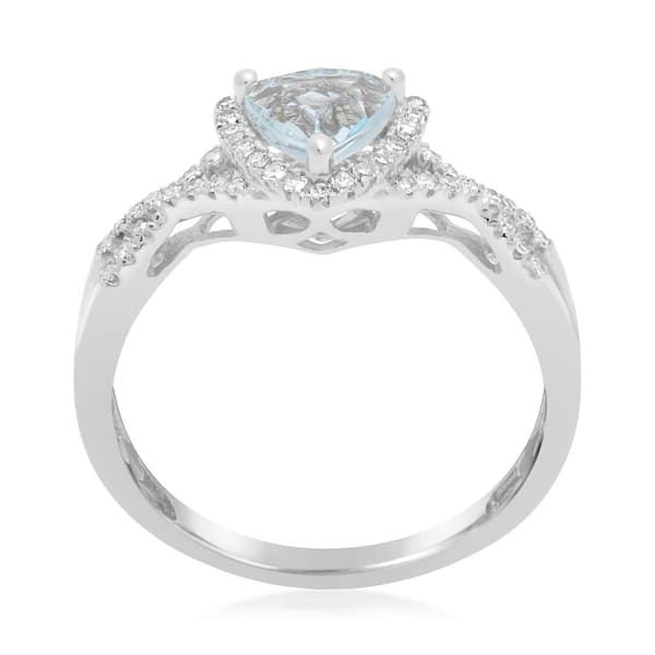 10kt. White Gold Trillion Aquamarine Ring