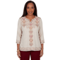 Petite Alfred Dunner Union Square Medallion Embroidered Blouse - image 1