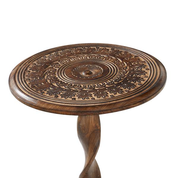9th & Pike® Round Wood Carved Accent Table