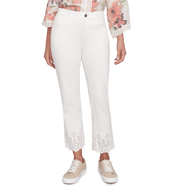 Womens Skye''s The Limit Spring Romance Embroidered Capri Pants