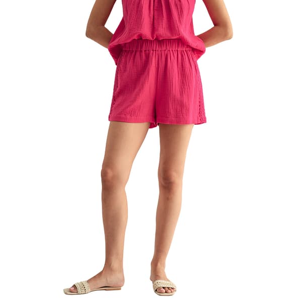 Womens City Blues Gauze 3 Inch Inseam Side Crochet Shorts - image 