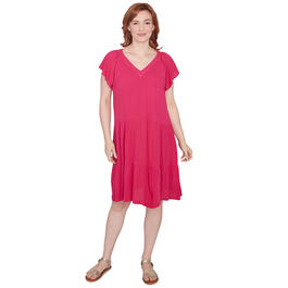 Womens Skye''s The Limit Garden Party Solid Flutter Sleeve Dress