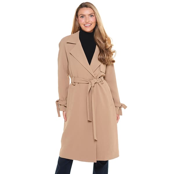 Womens Nine West Crepe Belted Trench Coat