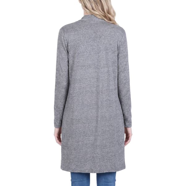 Womens NY Collection Long Sleeve 2 Pocket Solid Brushed Hacchi C