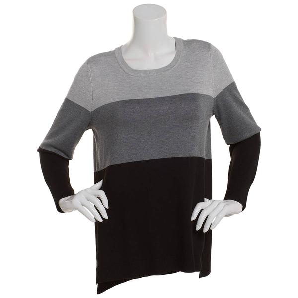 Womens Retrology Color Block Crew Neck Sweater - image 