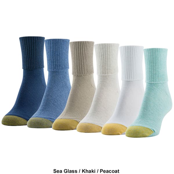 Womens Gold Toe® 6pk. Turn Cuff Socks