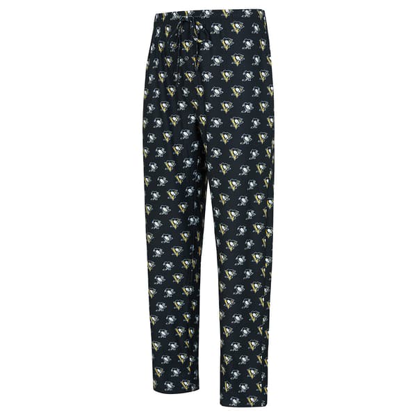 Mens College Concepts NHL Penguins Record Knit Pajama Pants - image 