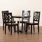 Baxton Studio Brava Two-Tone Dark Brown Wood 5pc. Dining Set - image 8