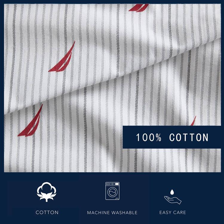 Nautica Audley Stripe Cotton Percale Sheet Set