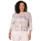 Plus Size Democracy 3/4 Sleeve Scoop Neck Twst Hem Knit Top - image 1