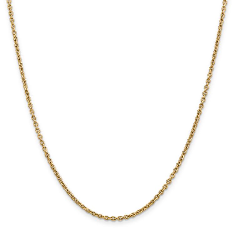 Gold Classics(tm) 2.2mm. Solid Polished Cable Chain Necklace