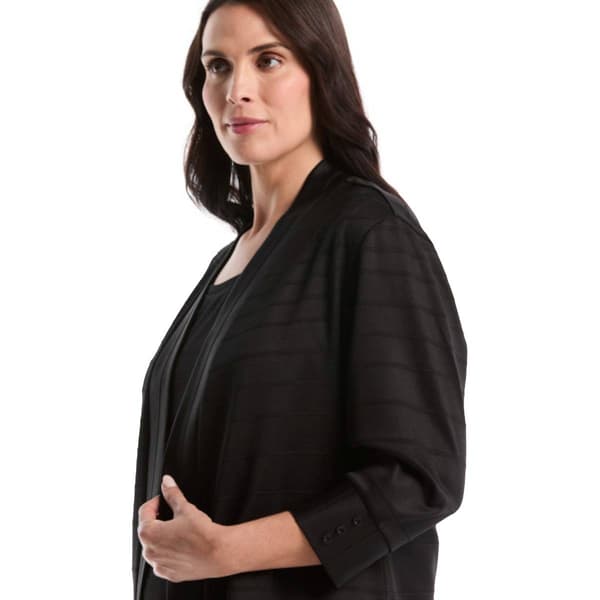 Plus Size Rafaella® 3/4 Sleeve Textured Knit Cardigan
