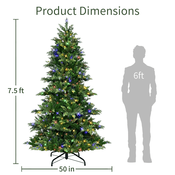Puleo International 7.5ft Pre-Lit LED Idaho Spruce Christmas Tree