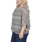 Plus Size NY Collection 3-Ring Neckline Chevron Poncho Blouse - image 3