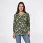 Petite Hastiing & Smith 3/4 Sleeve Folk Floral Tee - image 1