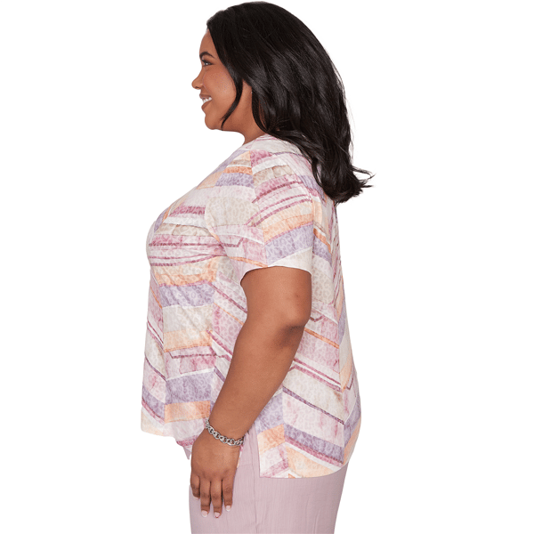 Plus Size Alfred Dunner Vintage Charm Leopard Chevron Blouse