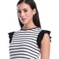 Womens Rafaella® Ruffle Cap Sleeve Stripe Blouse - image 3