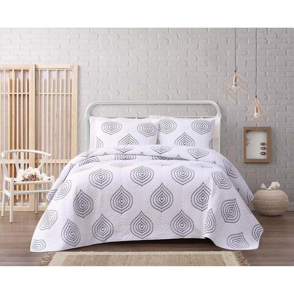 Cottage Classics Embroidered Ogee Quilt Set - image 