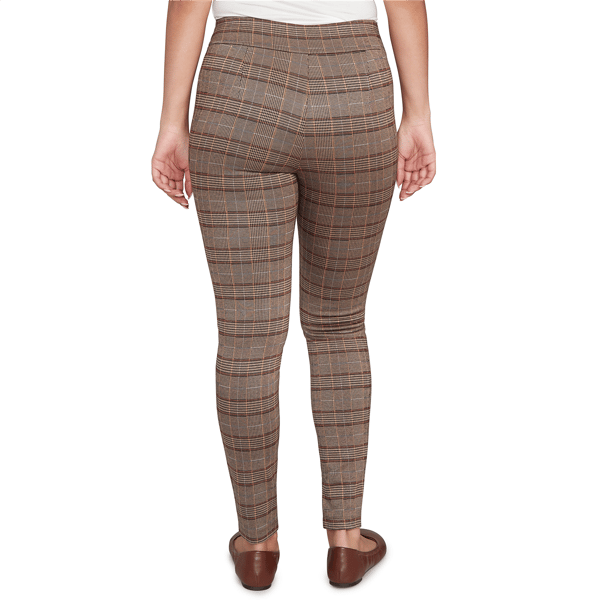 Womens Hearts of Palm Neutral Ground Pull On Plaid Ankle Pants