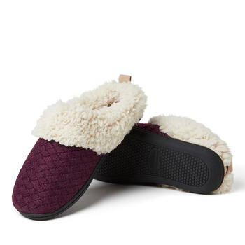 Womens Dearfoams® Dani Textured Knit Clog Slippers - Boscov's