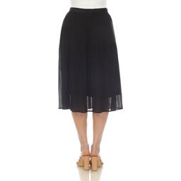 Womens White Mark Chiffon Pleated Midi Skirt