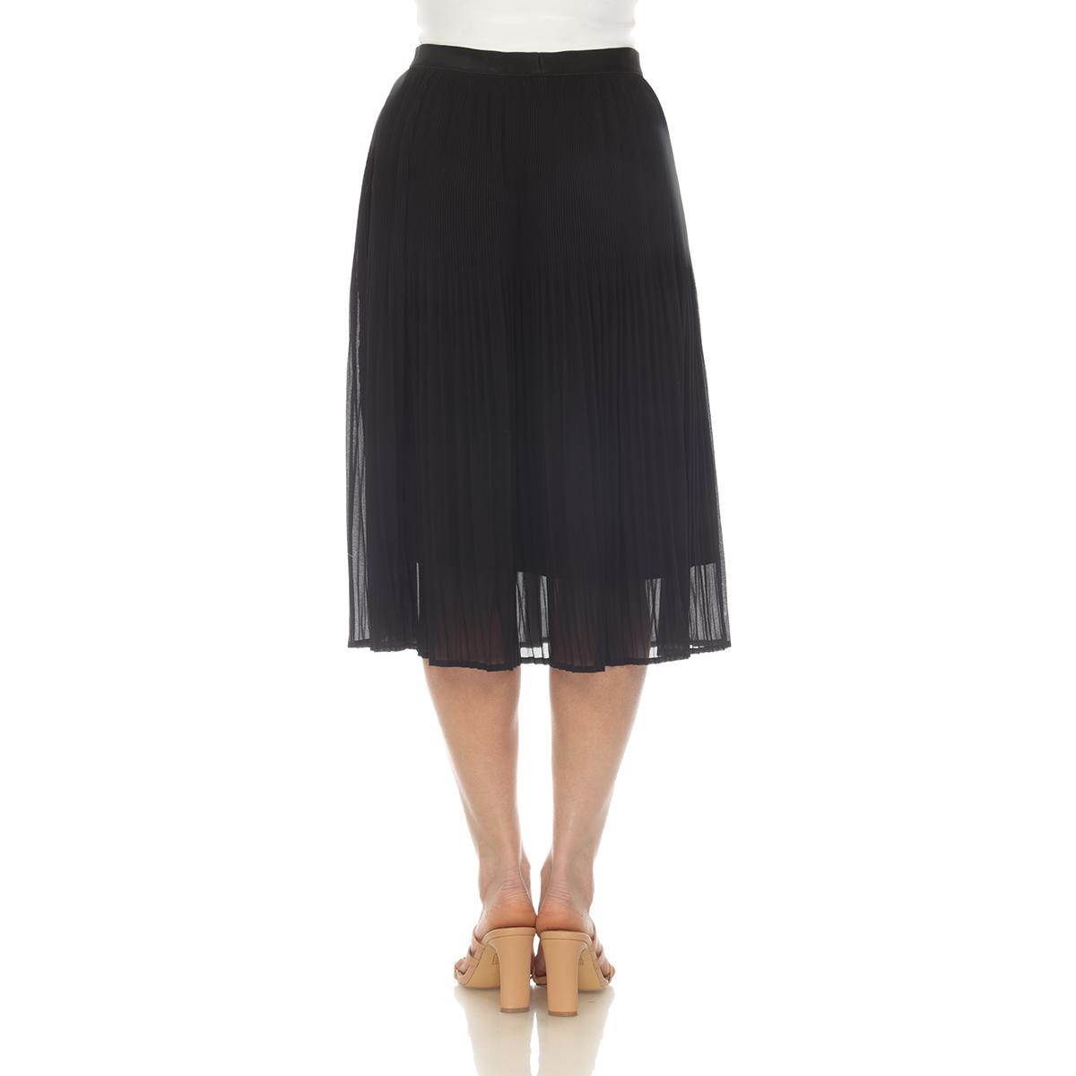 Womens White Mark Chiffon Pleated Midi Skirt
