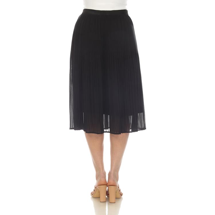 Womens White Mark Chiffon Pleated Midi Skirt
