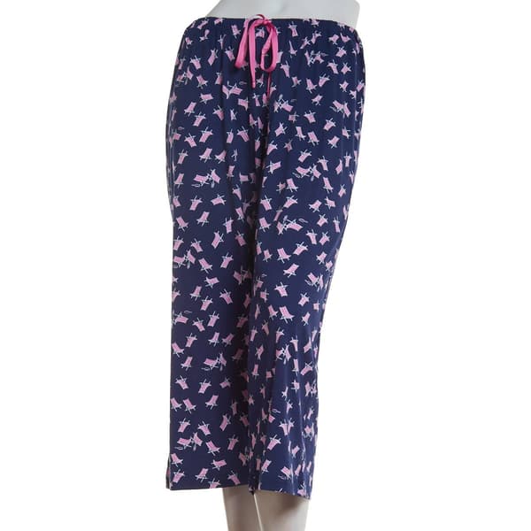 Plus Size HUE&#40;R&#41; Beach Chair Printed Pajama Capris