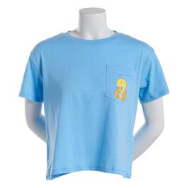 Juniors Freeze Tweety Front &amp; Back Skimmer Tee With Pocket