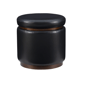 Linon Home Decor Blanche Black Faux Leather Storage Ottoman - image 1