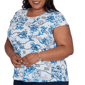Plus Size Emaline Key Items Cap Sleeve Tropical Postcard Tee - image 5