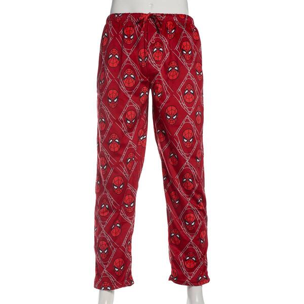 Mens Marvel Spider Man Web Head Silky Lounge Pajama Pants - image 