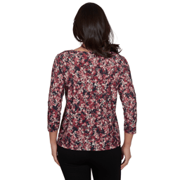 Womens Emaline Key Items 3/4 Sleeve Cowl Neck Floral Blouse
