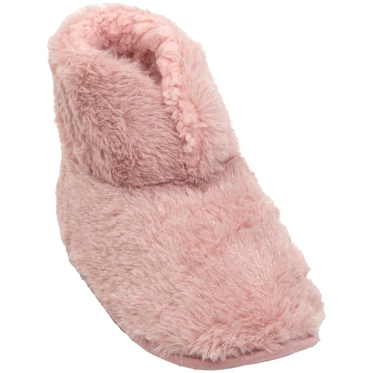 Womens Capelli New York Faux Fur and Metallic Boot Slippers