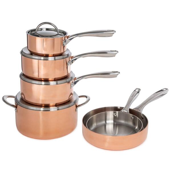 BergHOFF Vintage 10pc. Tri-Ply Polished Copper Cookware Set - image 